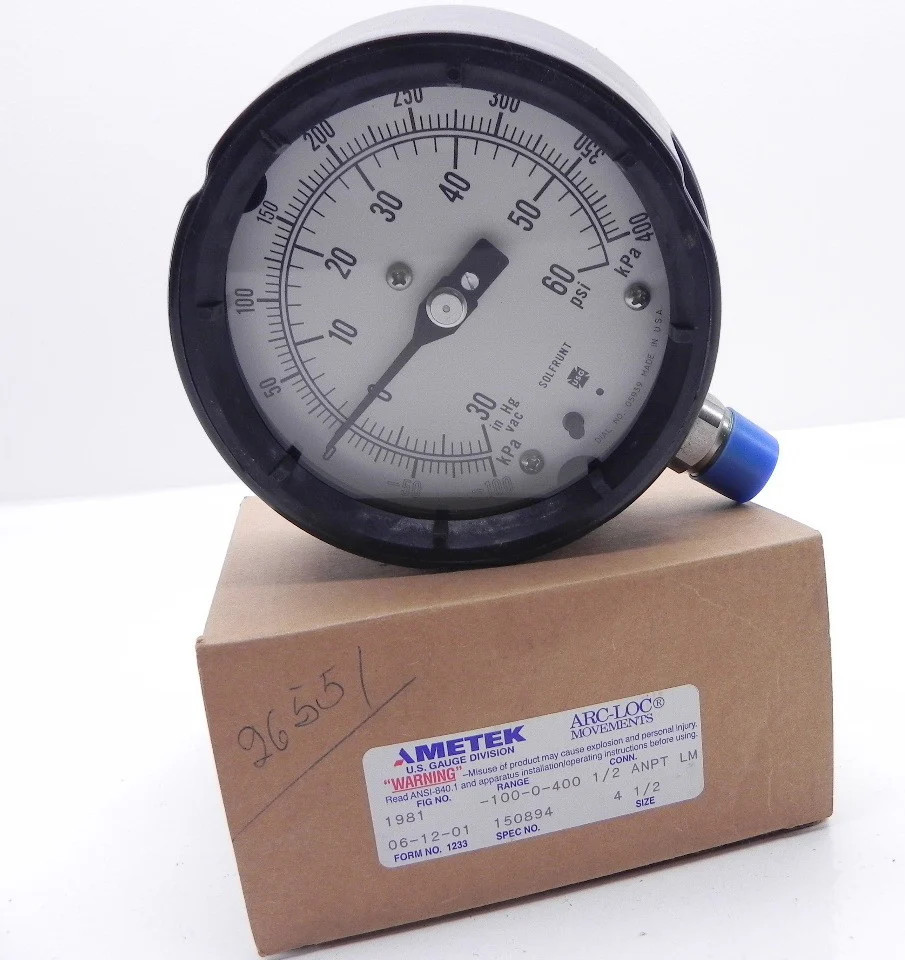 Ametek Pressure Gauge 150894 4-1/2″ -30 to 60 psi