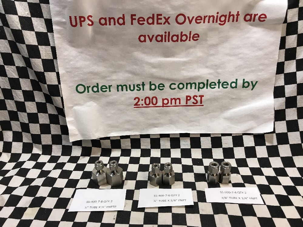 6x SWAGELOK FEMALE CONNECTOR SS-400-7-8 & SS-400-7-6 & SS-600-7-4, #1549E7