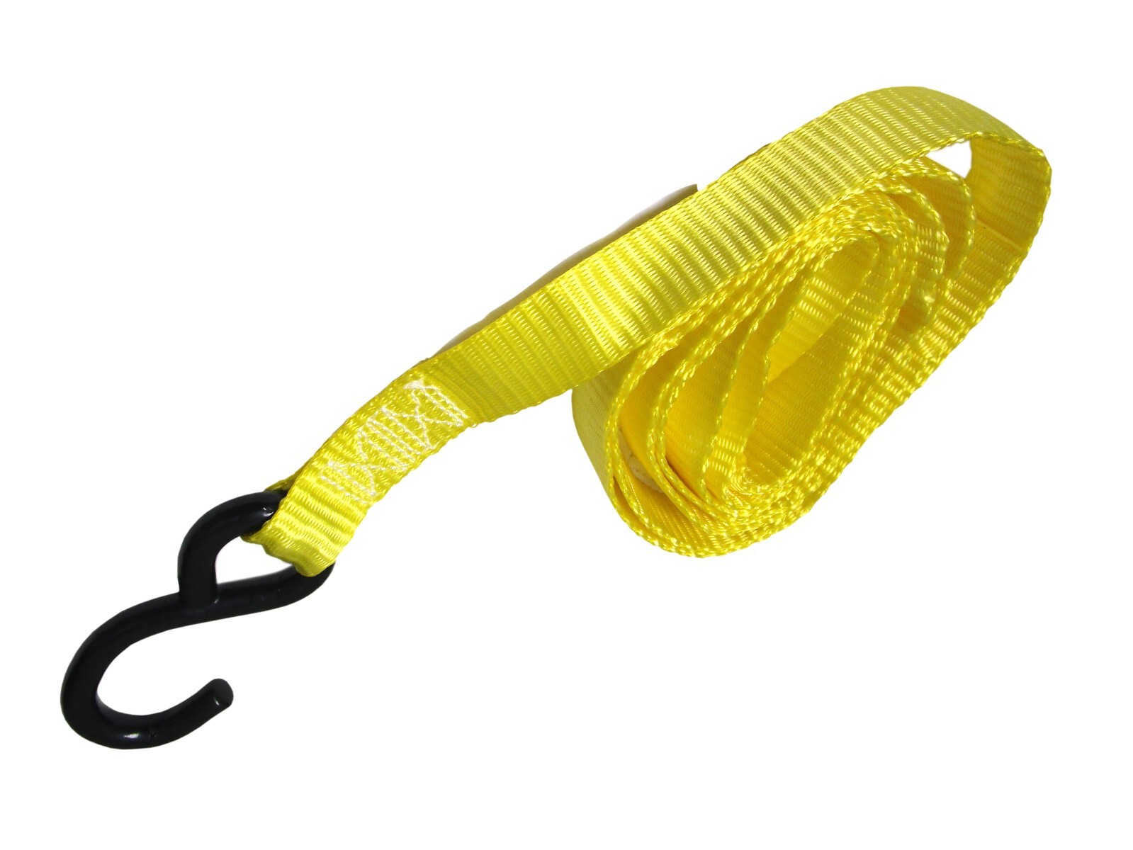 2 pack – 1″ x 15′ Yellow Heavy Duty Ratchet Tie Down Straps Vinyl S Hook Trailer