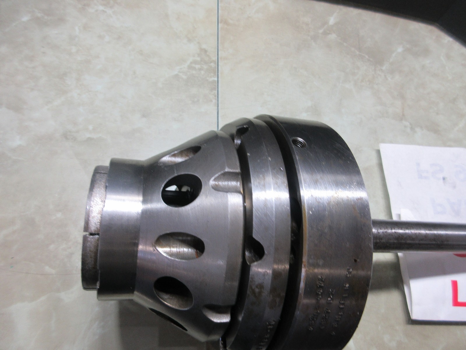 OKUMA LB15 CNC LATHE SHEFFER 90 PNEUMATIC COLLET CHUCK NOSE 38ZA-4472 6927 D-2