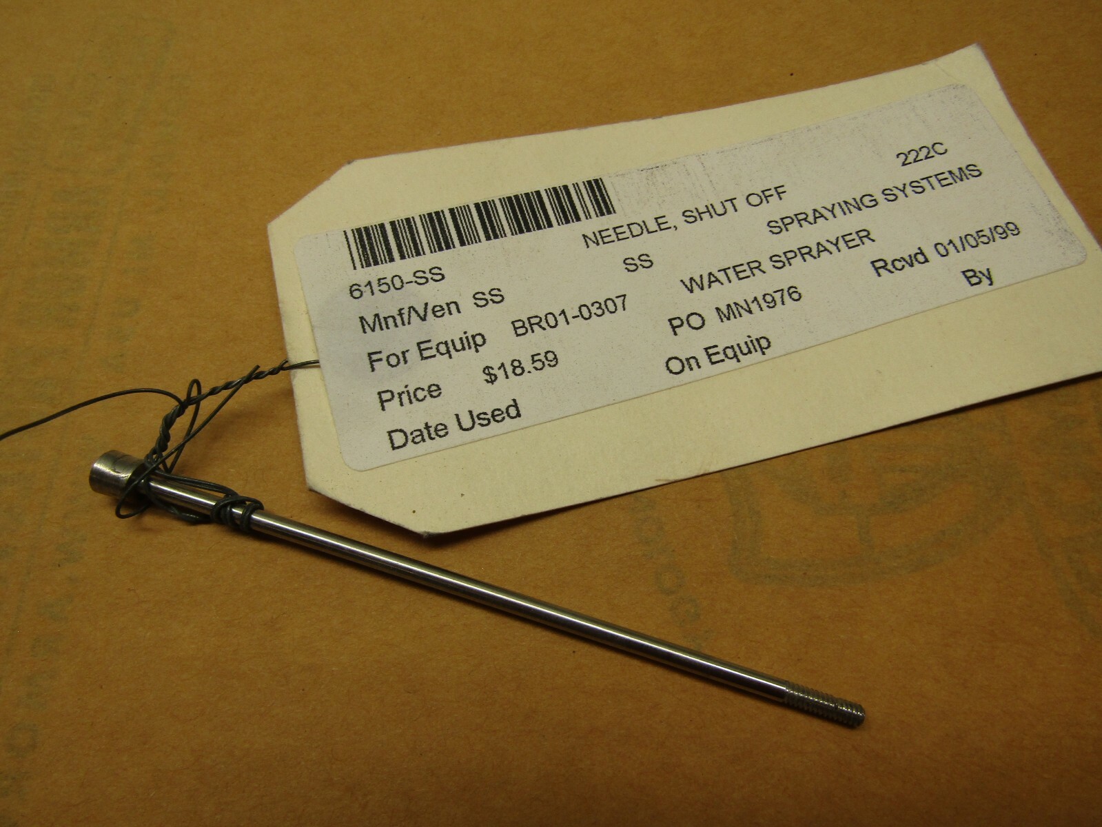 Spraying Systems 6150-SS Shut Off Needle