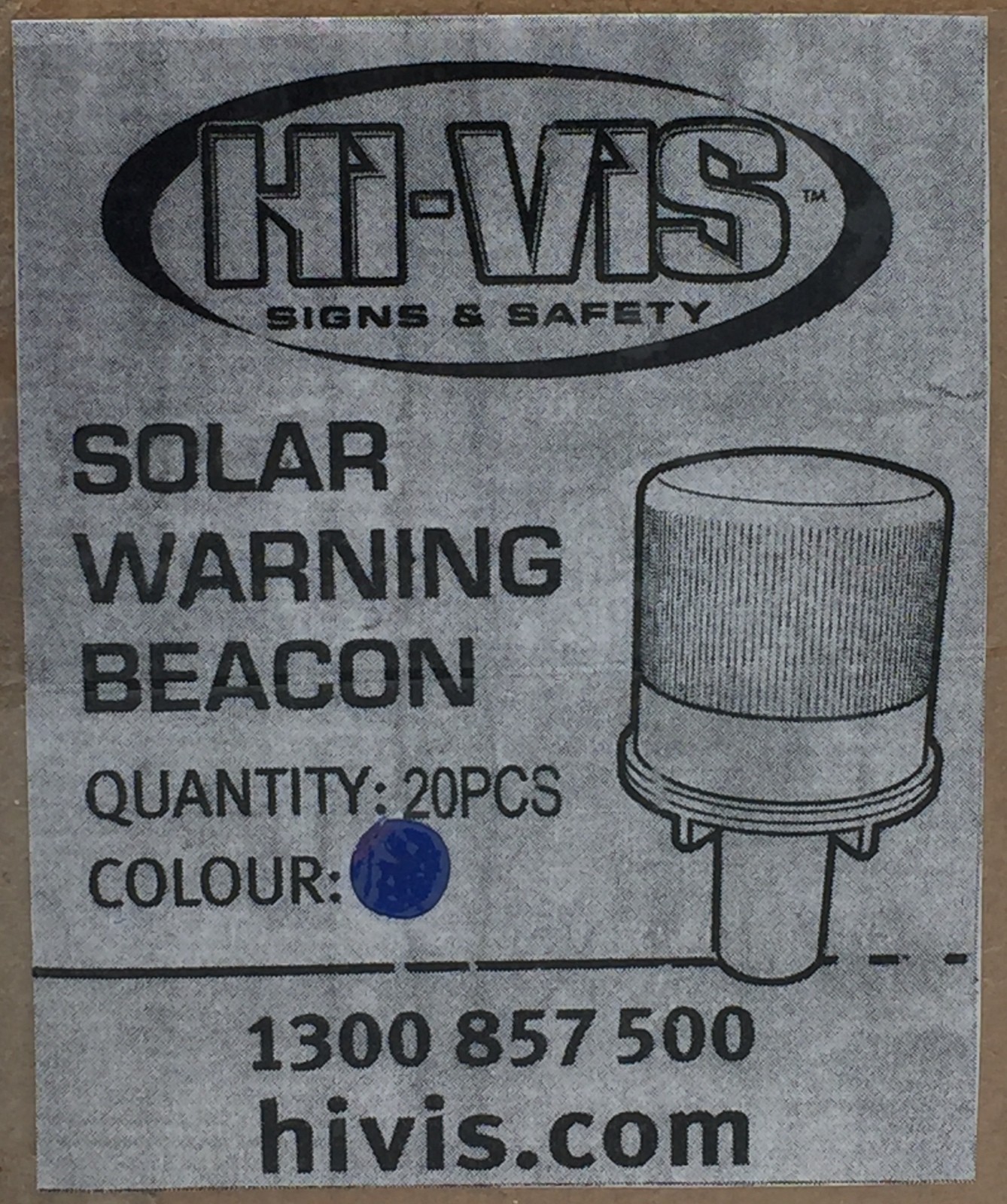HI-VIS Solar Warning Beacon LED Emergency Flashing Light Lamp BLUE x3