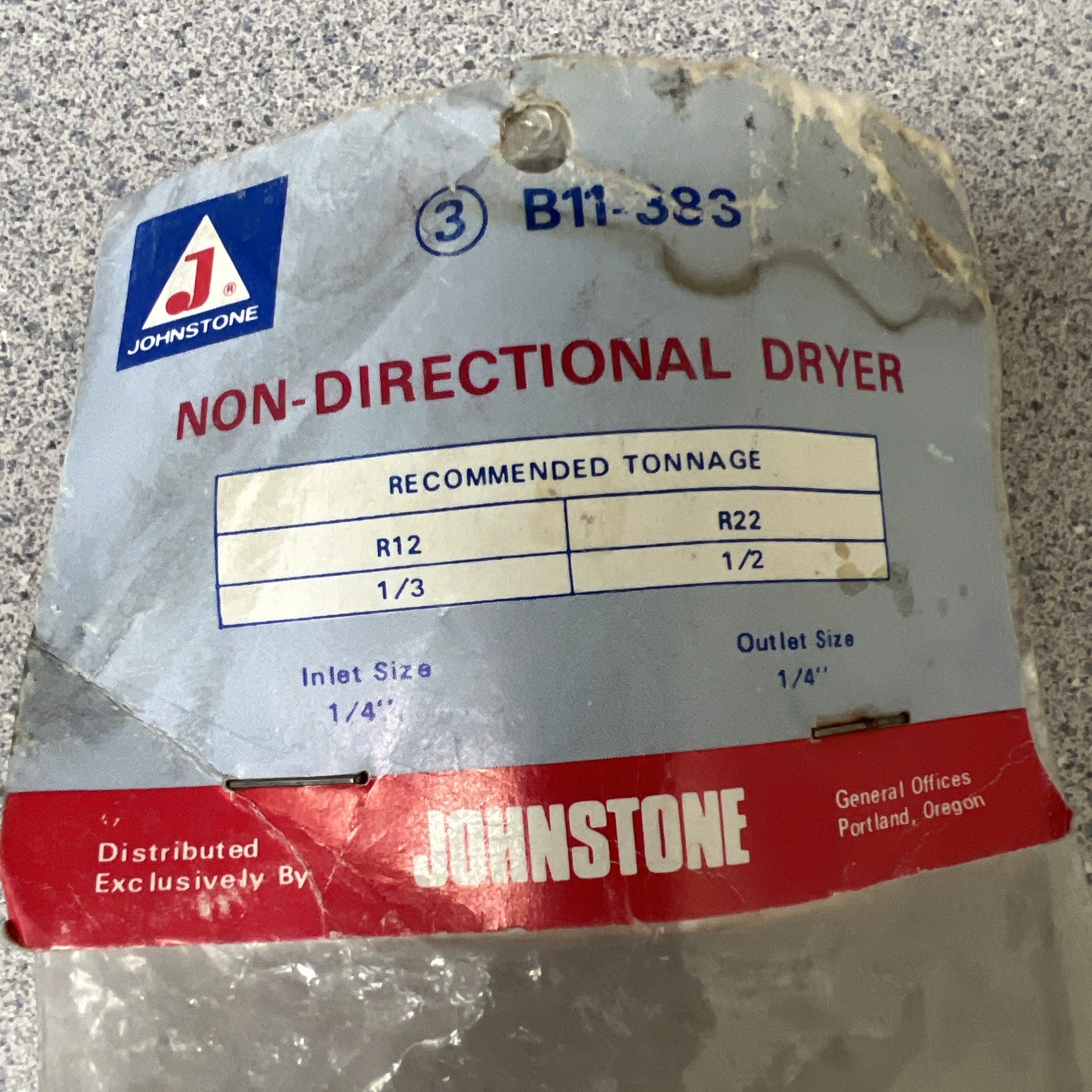 Pack of 3: B11-383 Non-Directional Dryer R12: 1/3 Ton, R22: 1/2: Ton