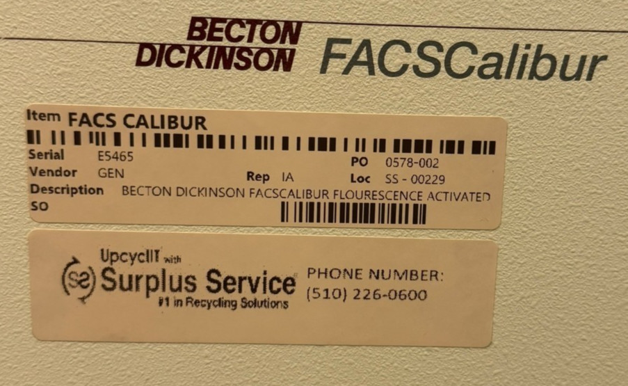 BD BECTON DICKINSON FACSCALIBUR FLOW CYTOMETER E5465