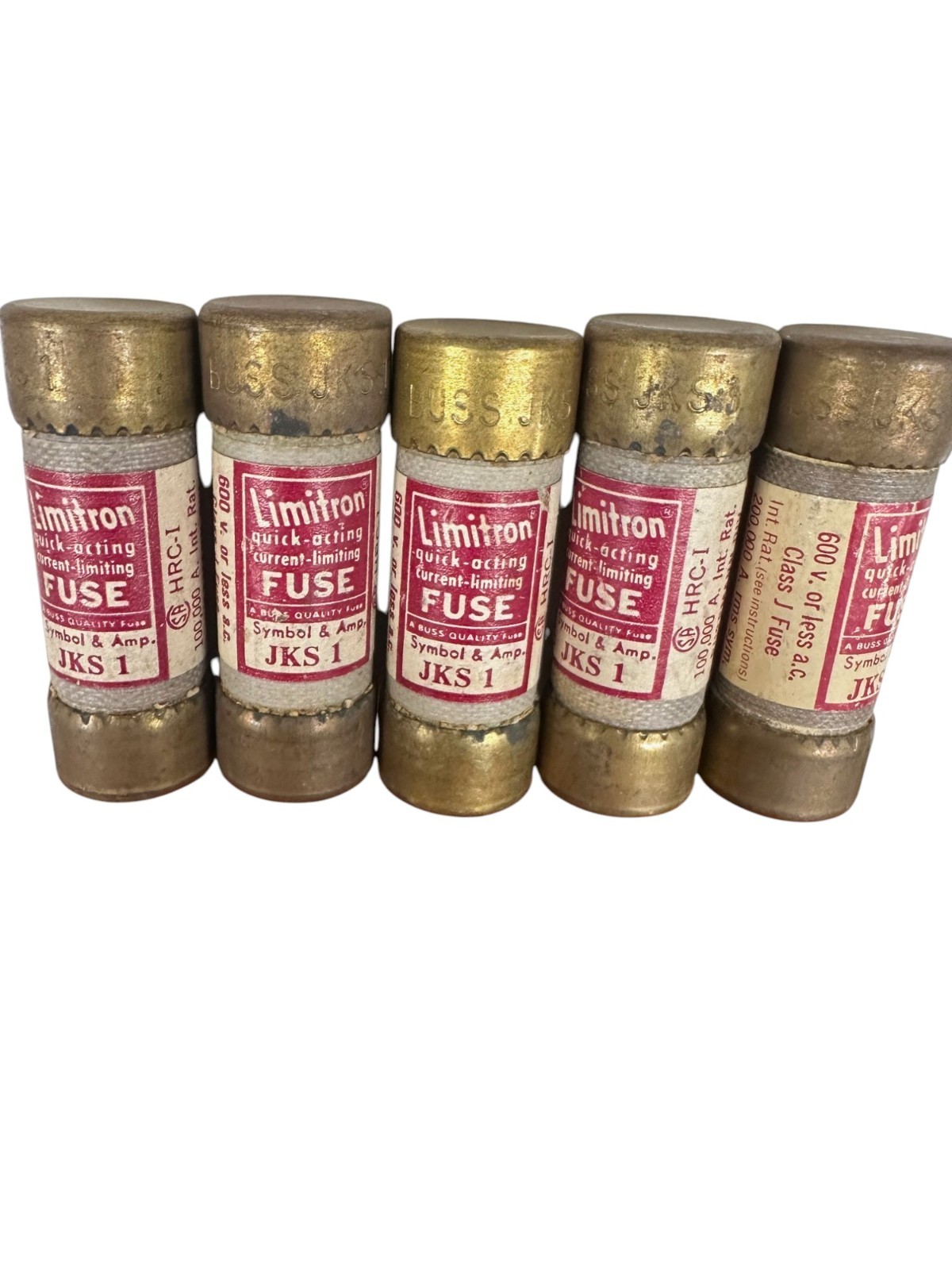 NEW BUSSMANN LIMITRON JKS-1 QUCK ACTION 600VAC Class J FUSE (CLASS OF 5) *SALE*