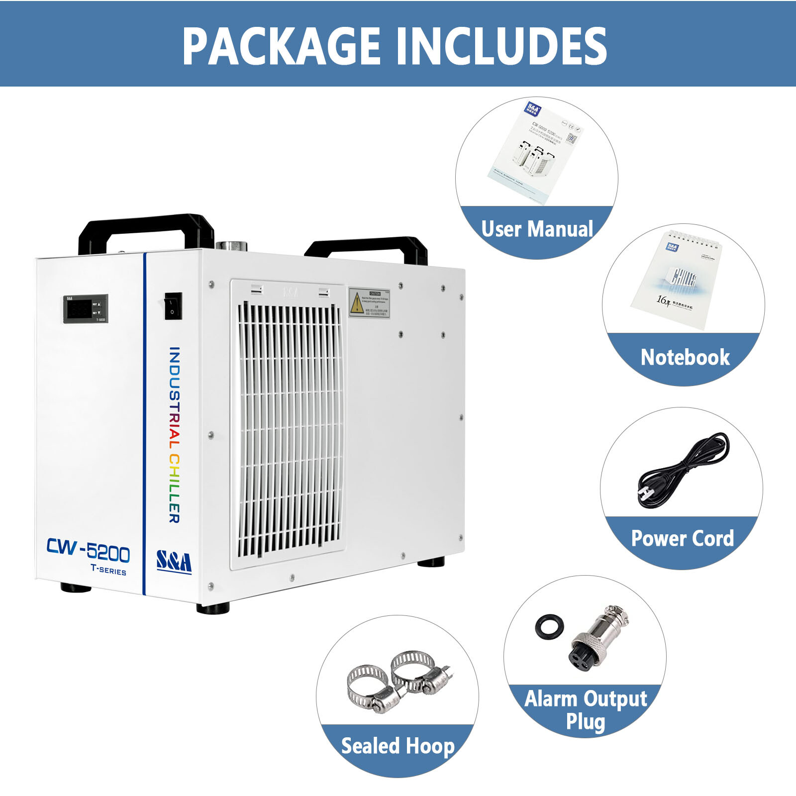 Industrial Water Chiller S&A CW-5200DH For Laser Machine Cutter Engraver US SHIP