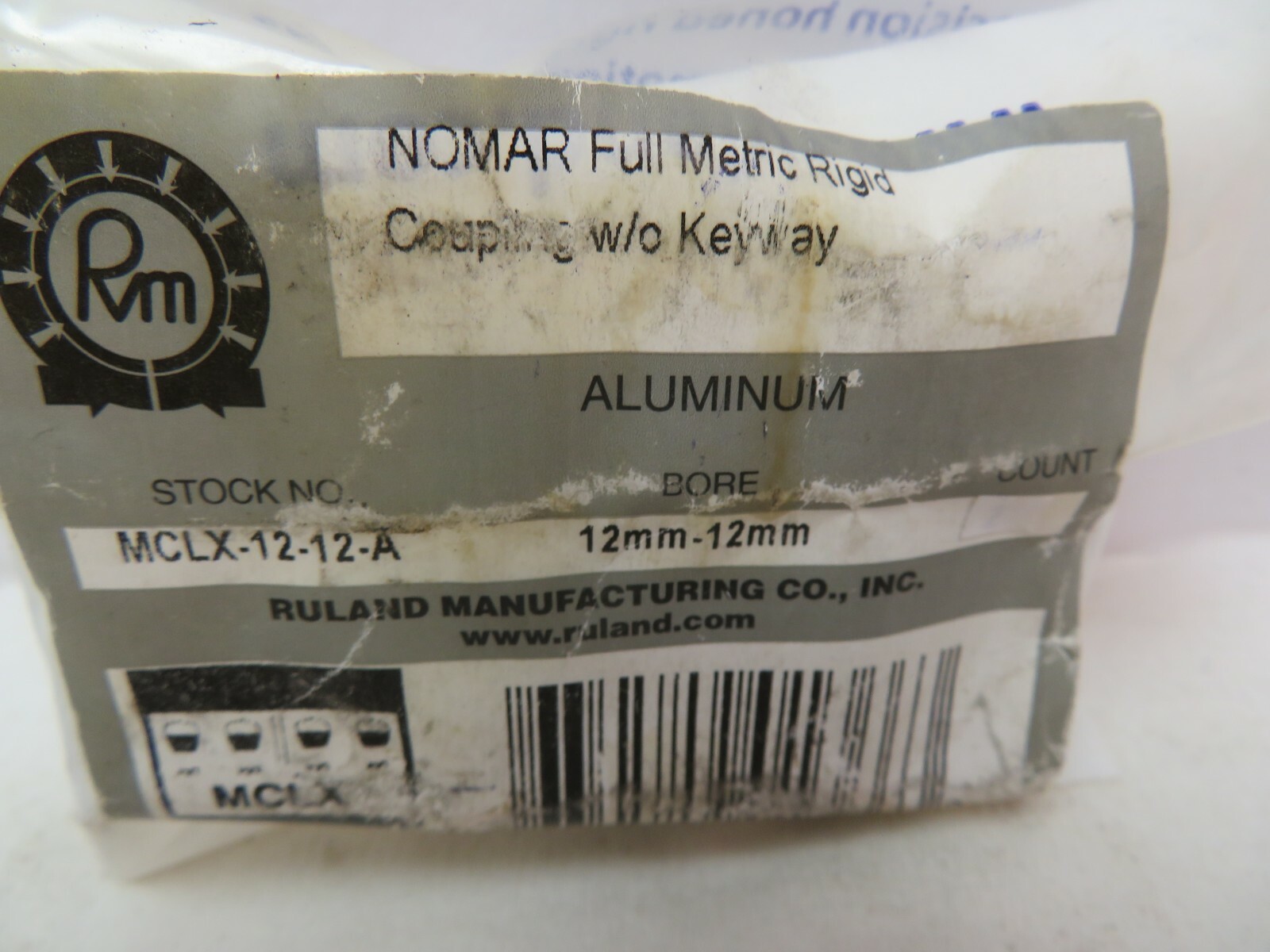 NEW RULAND MANUFACTURING MCLX-12-12-A ALUMINUM COUPLING 12 MM BORE