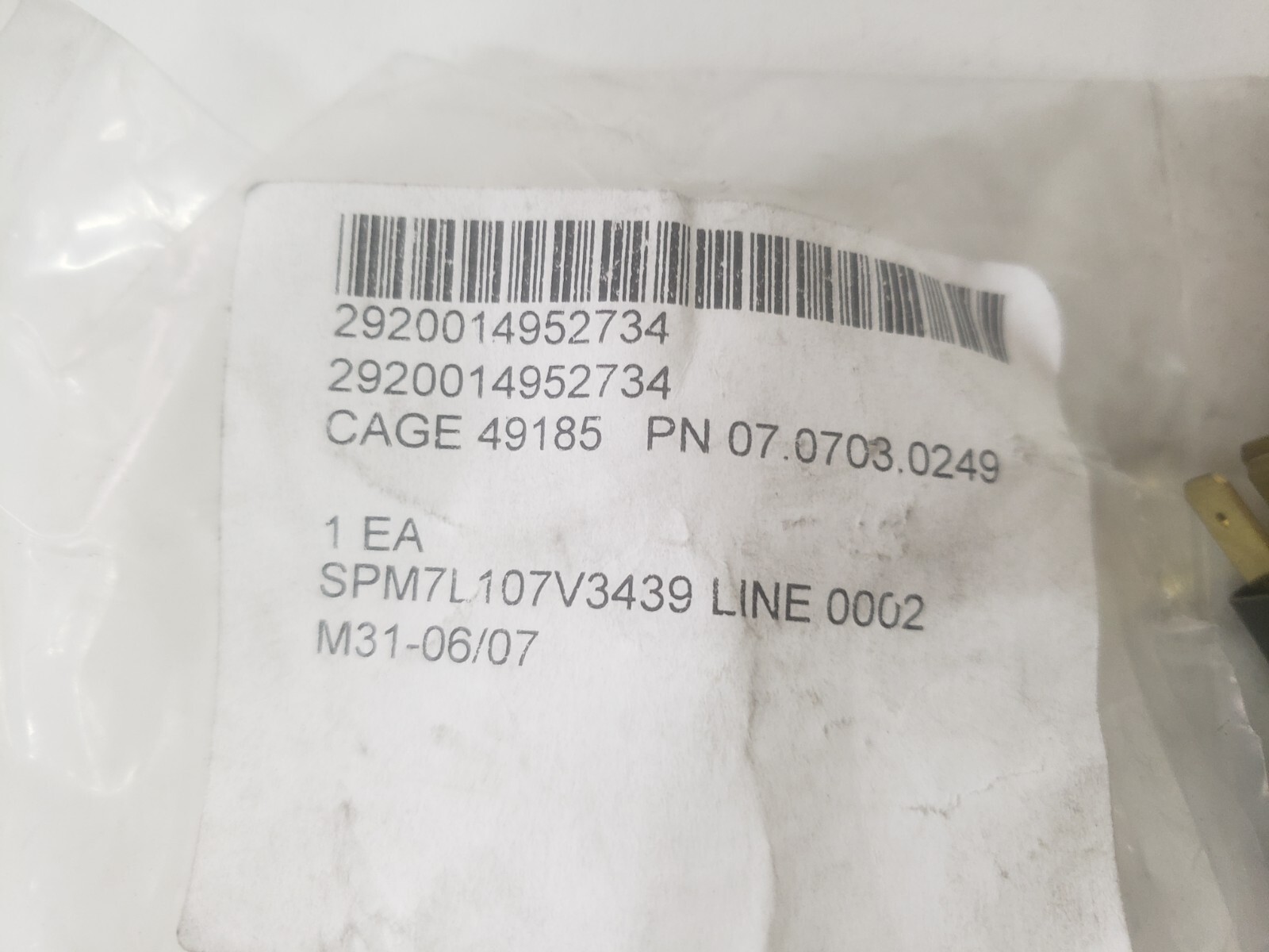 Terex Crane Front Light Work Switch 07.0703.0249 2920014952734 TX51-19M ROCKER