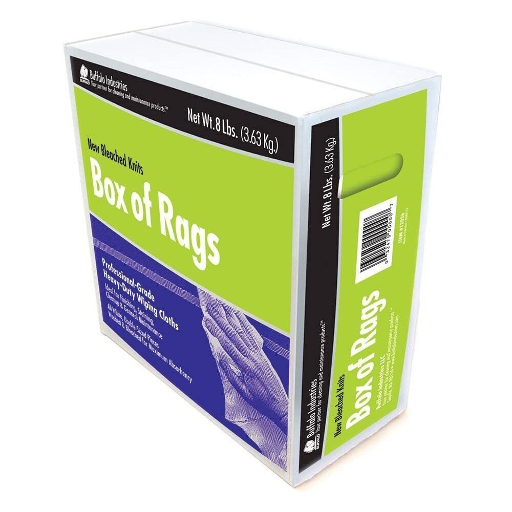 Buffalo Industries (12026) New Bleached Knit Rags-8-Pounds Box