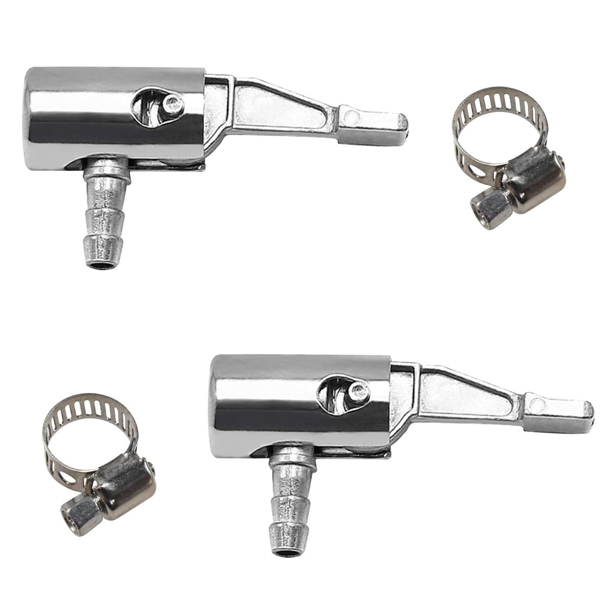 Deaelf 2PCS 1/4″ Lock On All Metal Air Chuck, Automotive Alloy, Silver