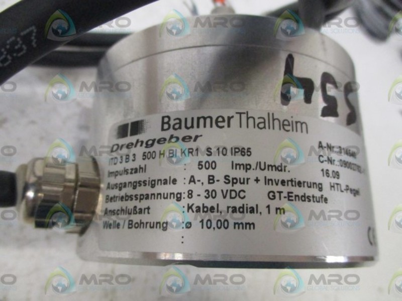 BAUMER ITD3 B 3 500 H BI KRI S 10 IP65 ENCODER NSNP