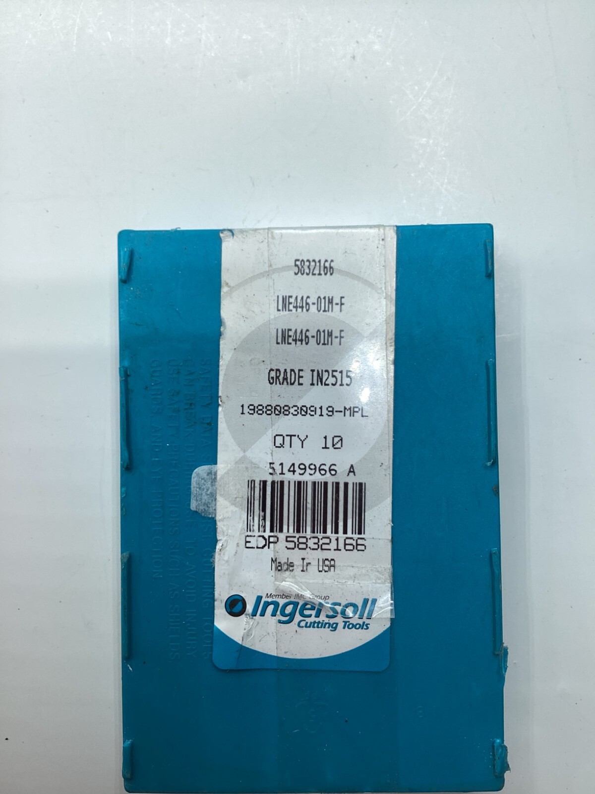 (pack of 10) Ingersoll Cutting Tool 5832166/LNE446-01M-F Grade IN2515 Inserts