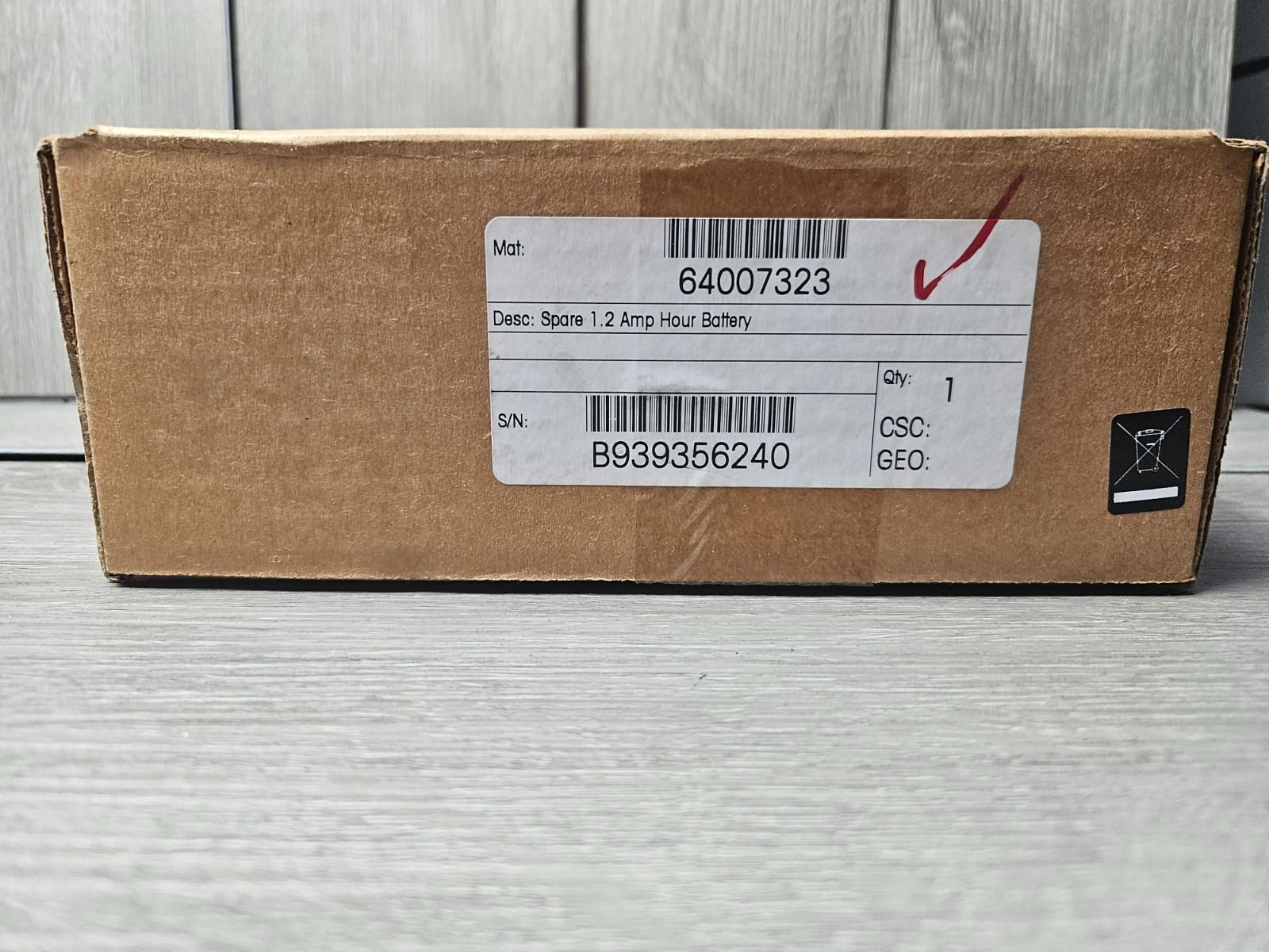 MEttler Toledo Spare 1.2 Hour Battery – S/N: B939356240 P/N: 64007323