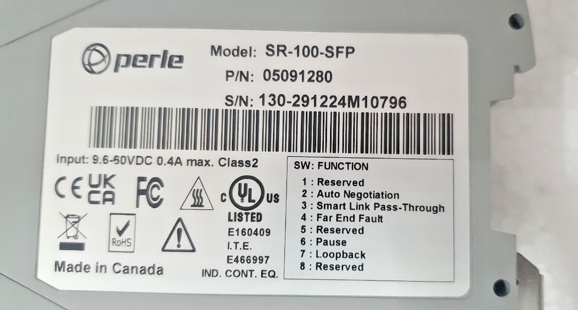 Perle SR-100-SFP Din Rail Media Converter 05091280