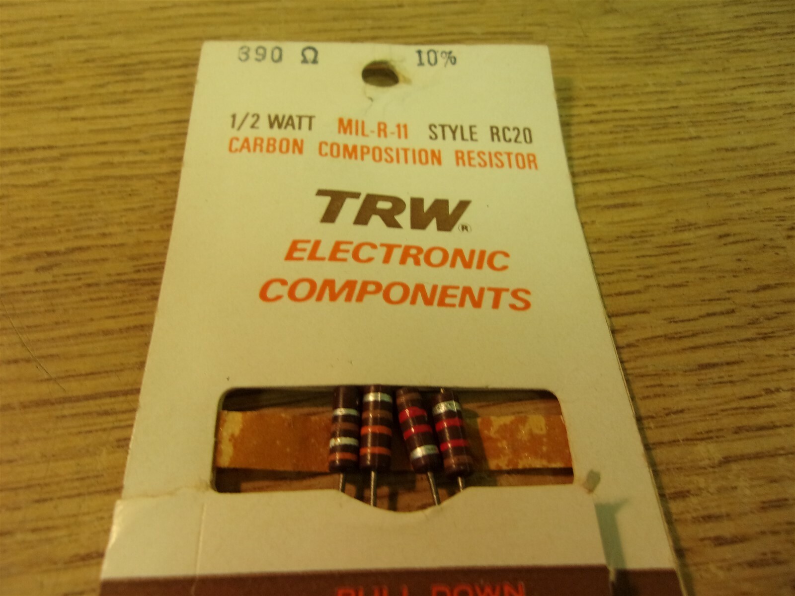 NEW TRW MIL-R-11 RC20 Carbon Composition Resistors, Lot of 4 *FREE SHIPPING*