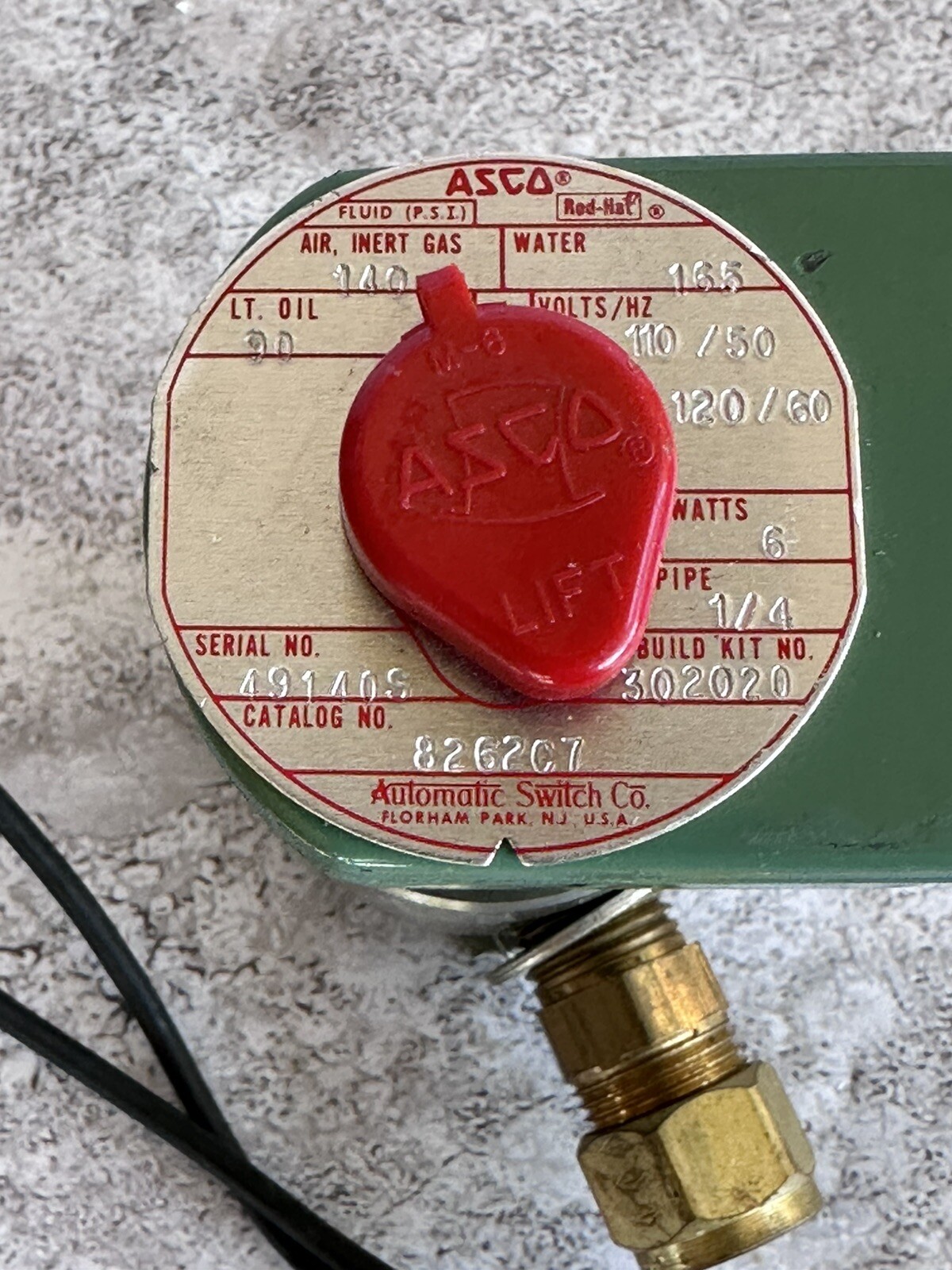 ASCO 8262C7 2 WAY DIRECT ACTING SOLENOID VALVE
