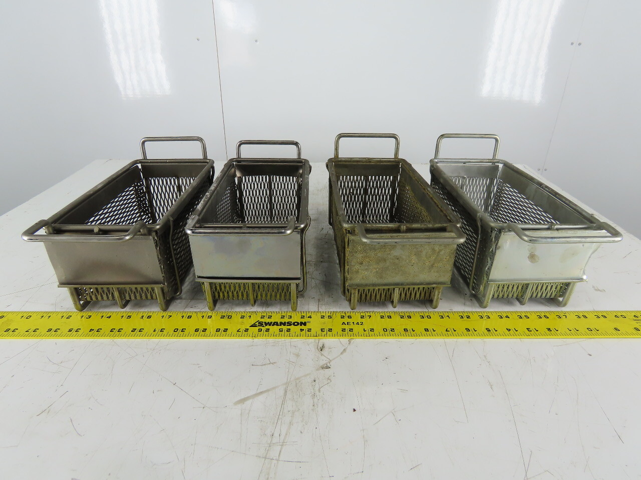 Rectangular Wire Expanded Metal Parts Washer Dip Basket 5″x10-1/2″x4-1/4″Lot of4