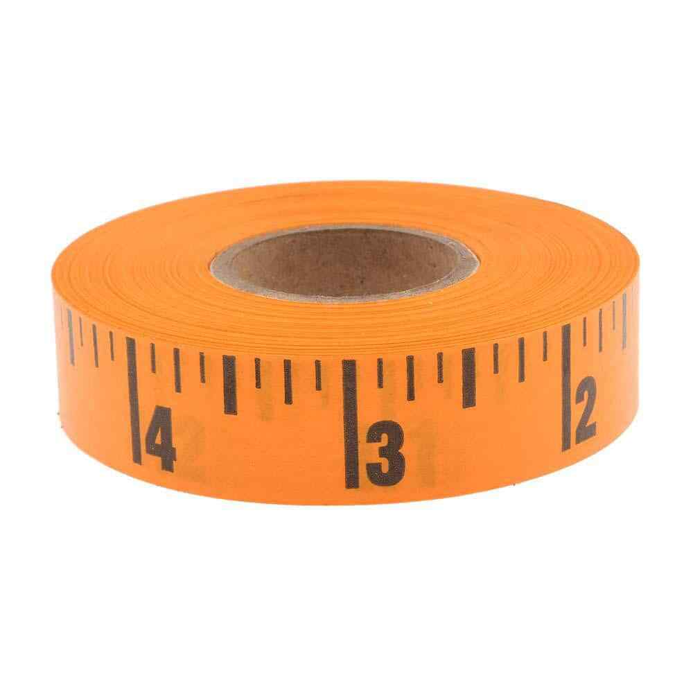 Orange 60 Foot Adhesive-Back Tape Measure, Reads Right to Left, 1/4″ Graduation