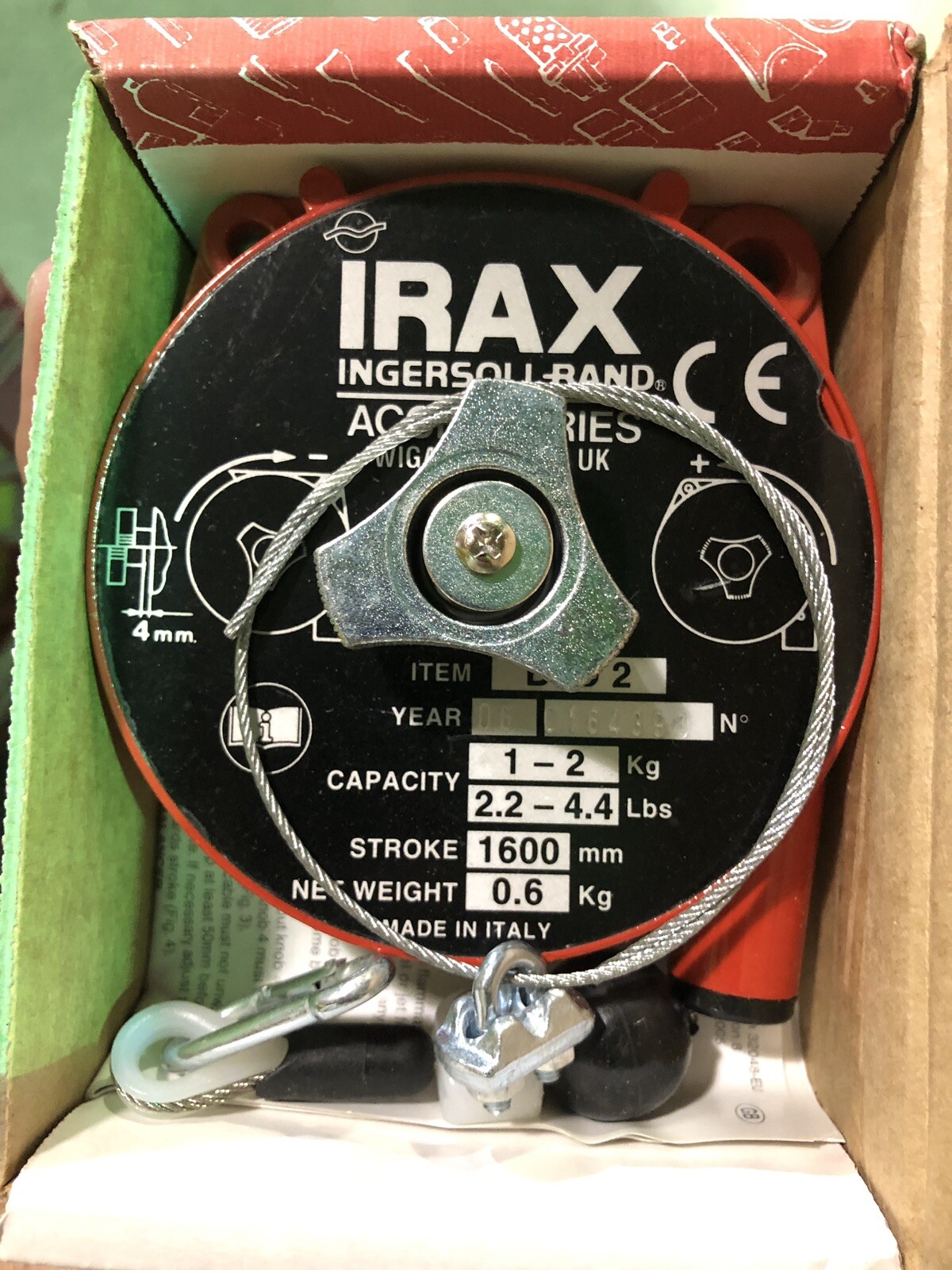Ingersoll Rand BLD 2 Cable Tool Balancer, 2.2-4.4 Lbs., 1-2 Kg, 1600mm – NEW