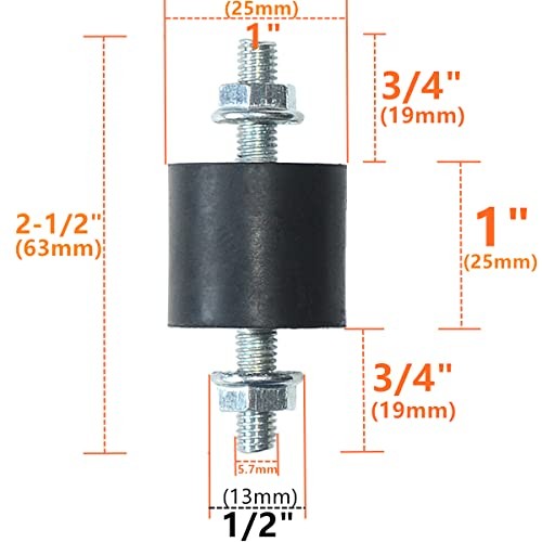 pcs 25 x 25mm Rubber Mounts Rubber Vibration Isolator Mounts Shock M6 4