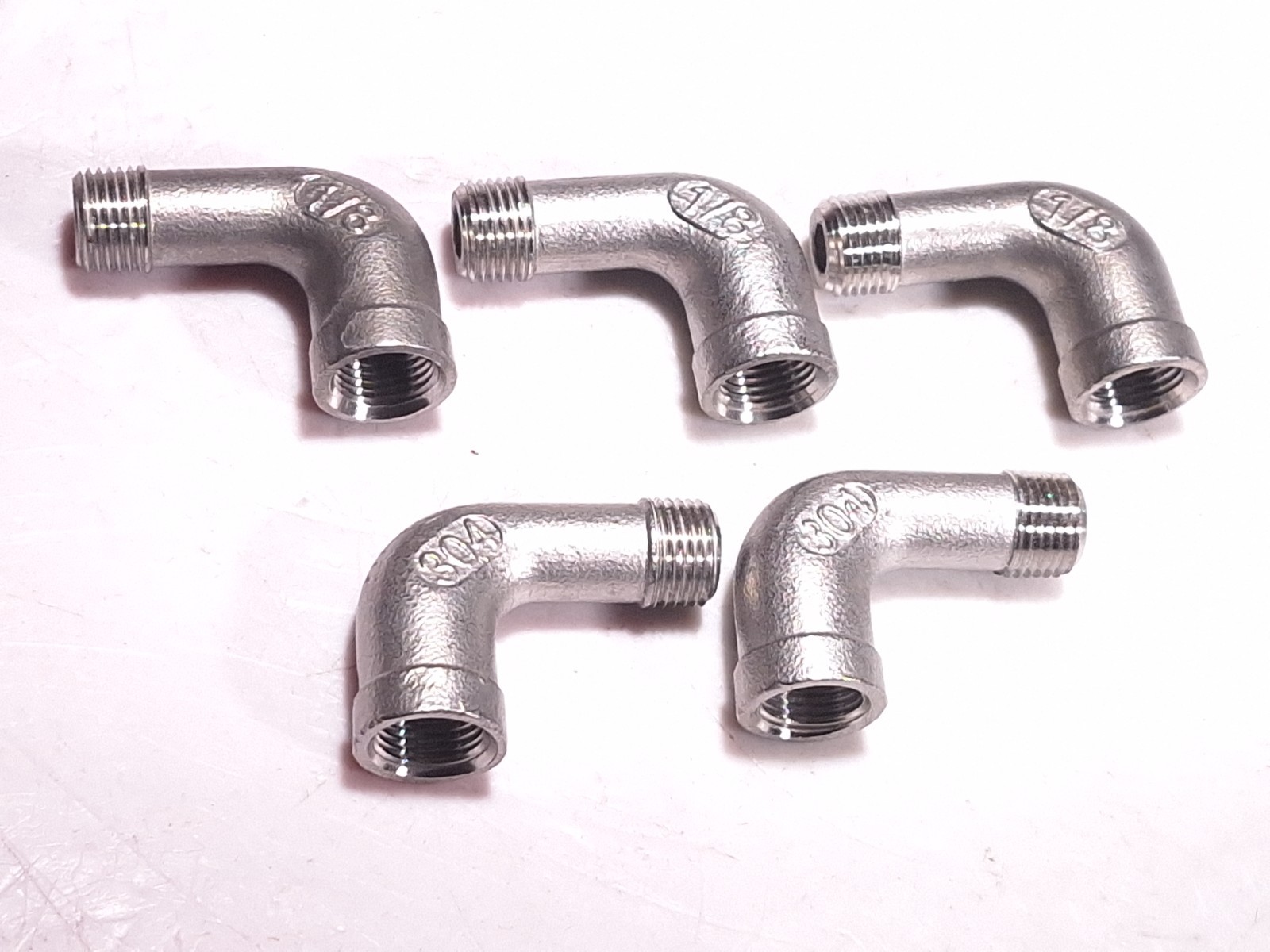 STREET ELBOW 90° 1/8″ NPT X 1/8″ FNPT THREADED 304 STAINLESS STEEL – 5 PIECES