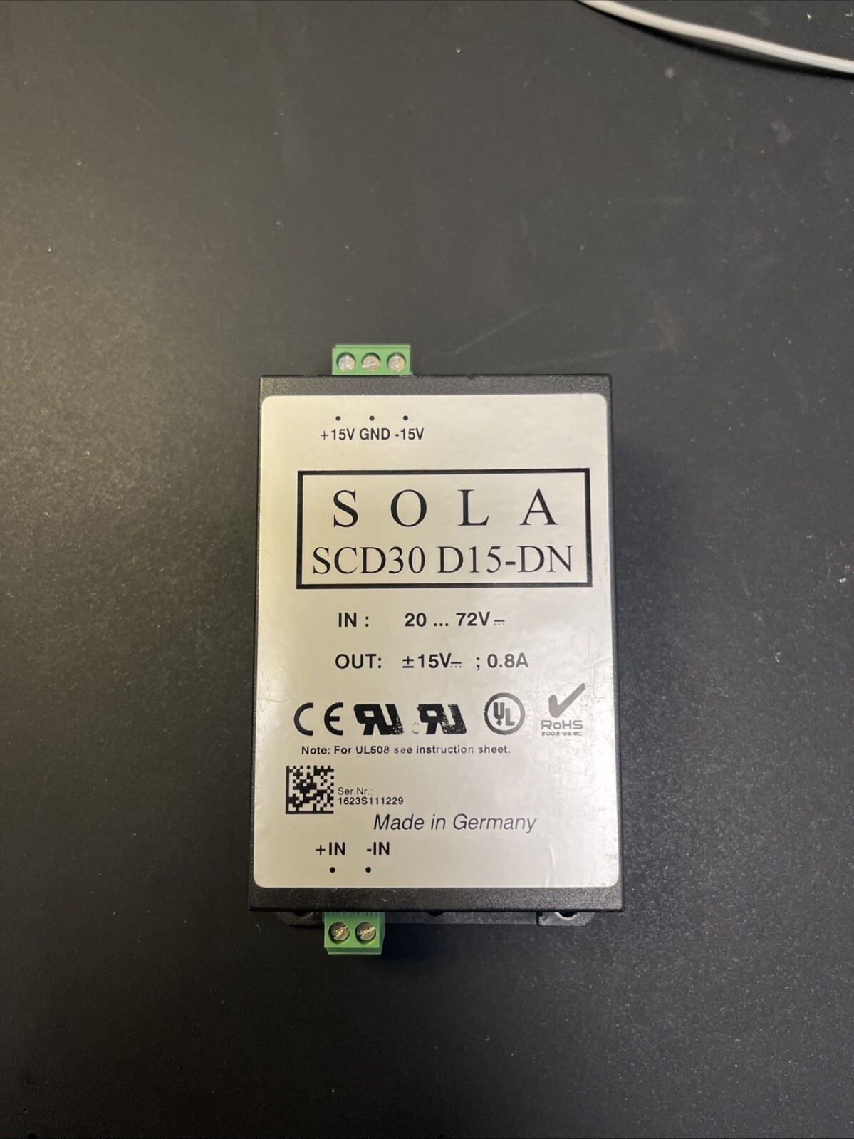 SOLA SCD30D15-DN +/-15VDC 800mA Power Supply Converter DC-DC 20-72VDC Input