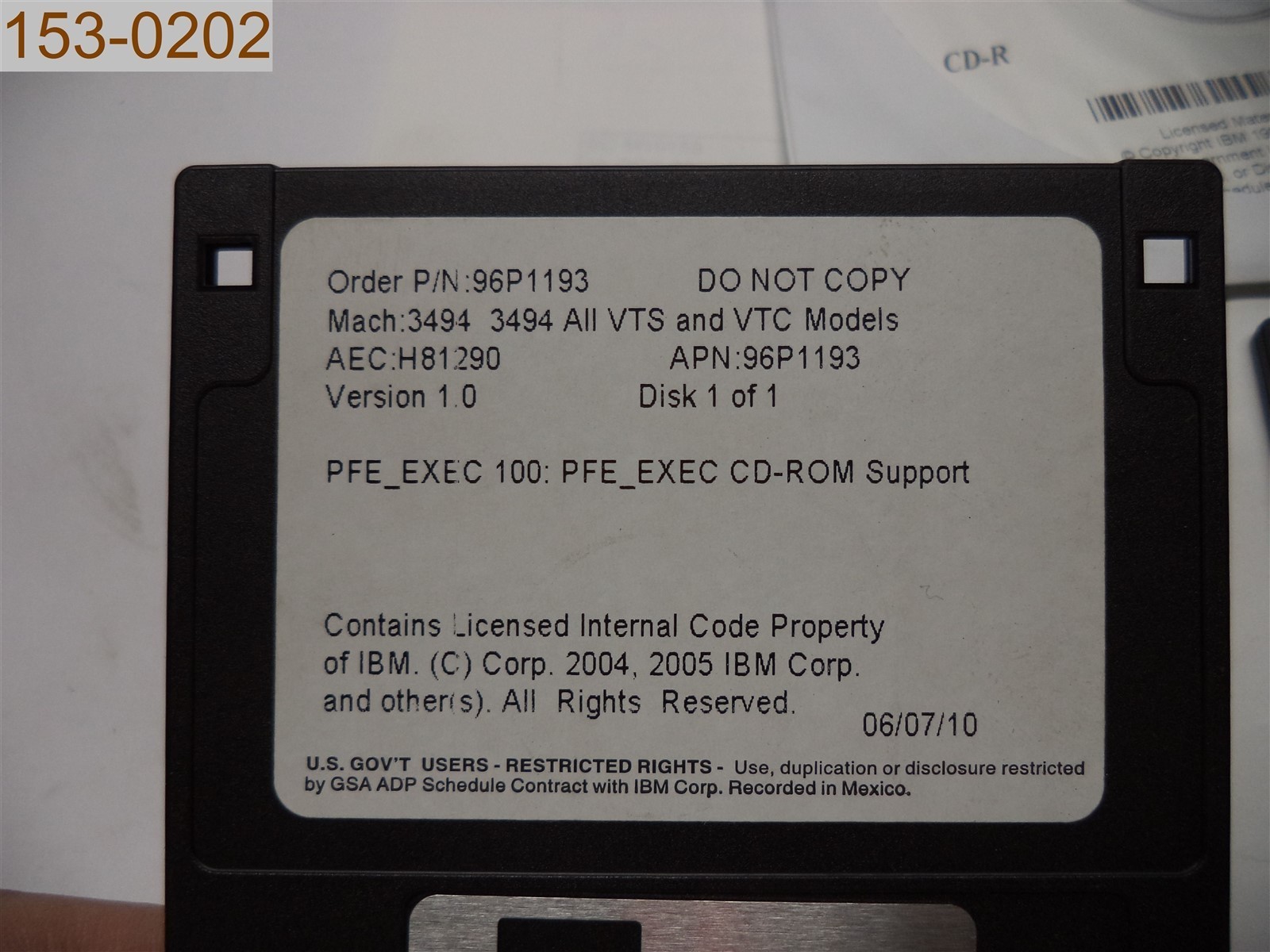 IBM VTS Fix Level 1.0.0.50 46X0471 EC M10155, B18/B10/B20