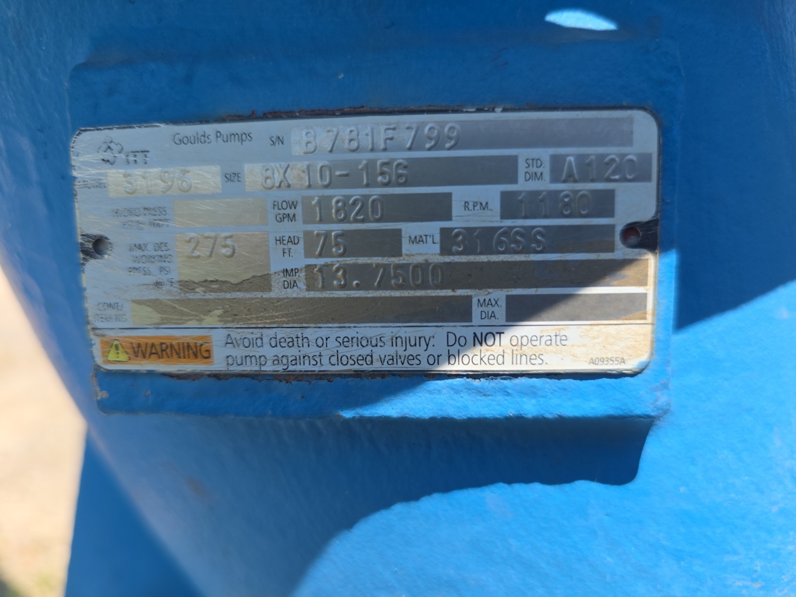 8×10-15G Goulds Pump SS