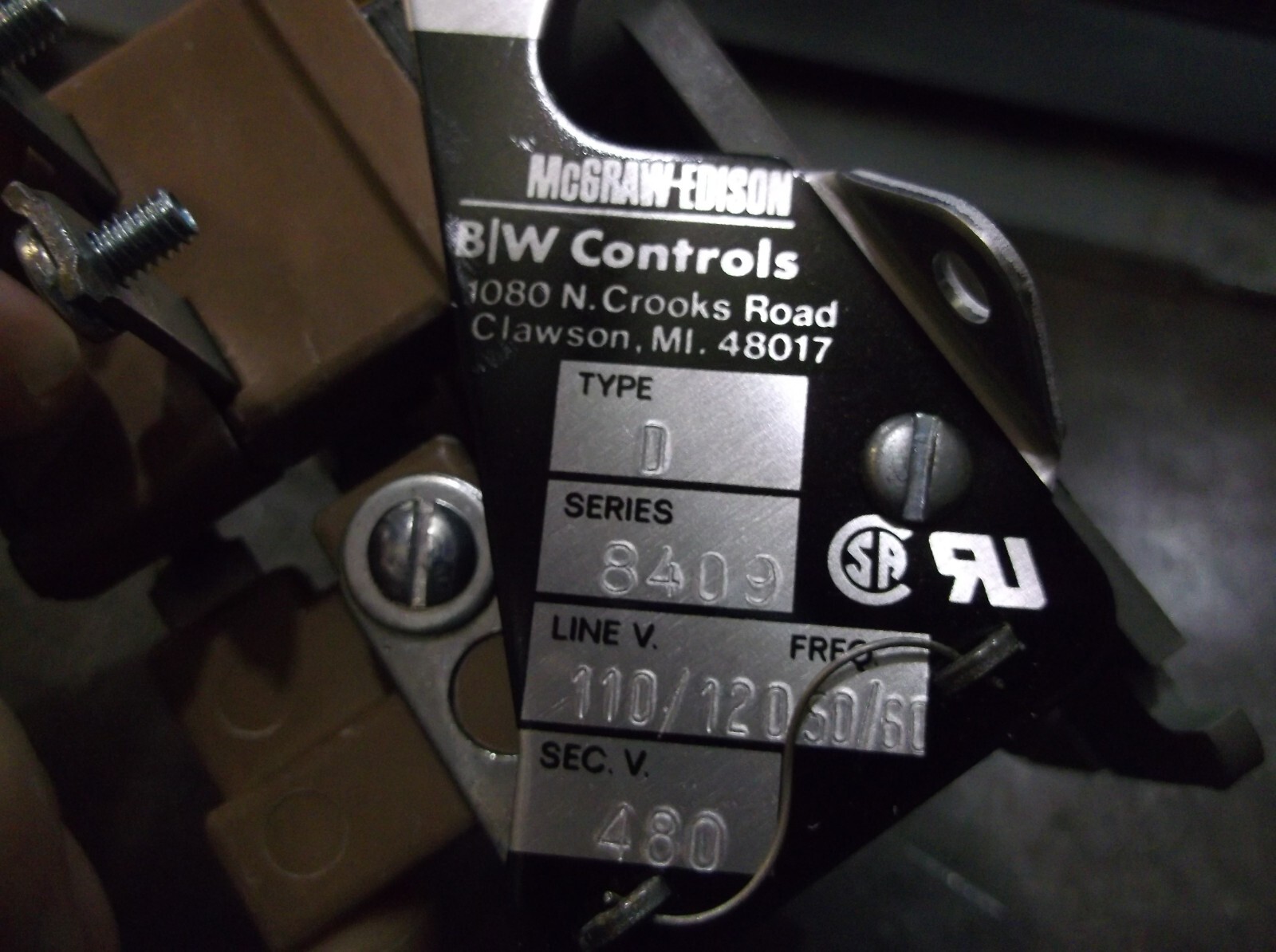 NIB MCGRAW-EDISON B/W CONTROLS TYPE D SERIES 8409 LIQUID LEVEL CONTROL (132-1)
