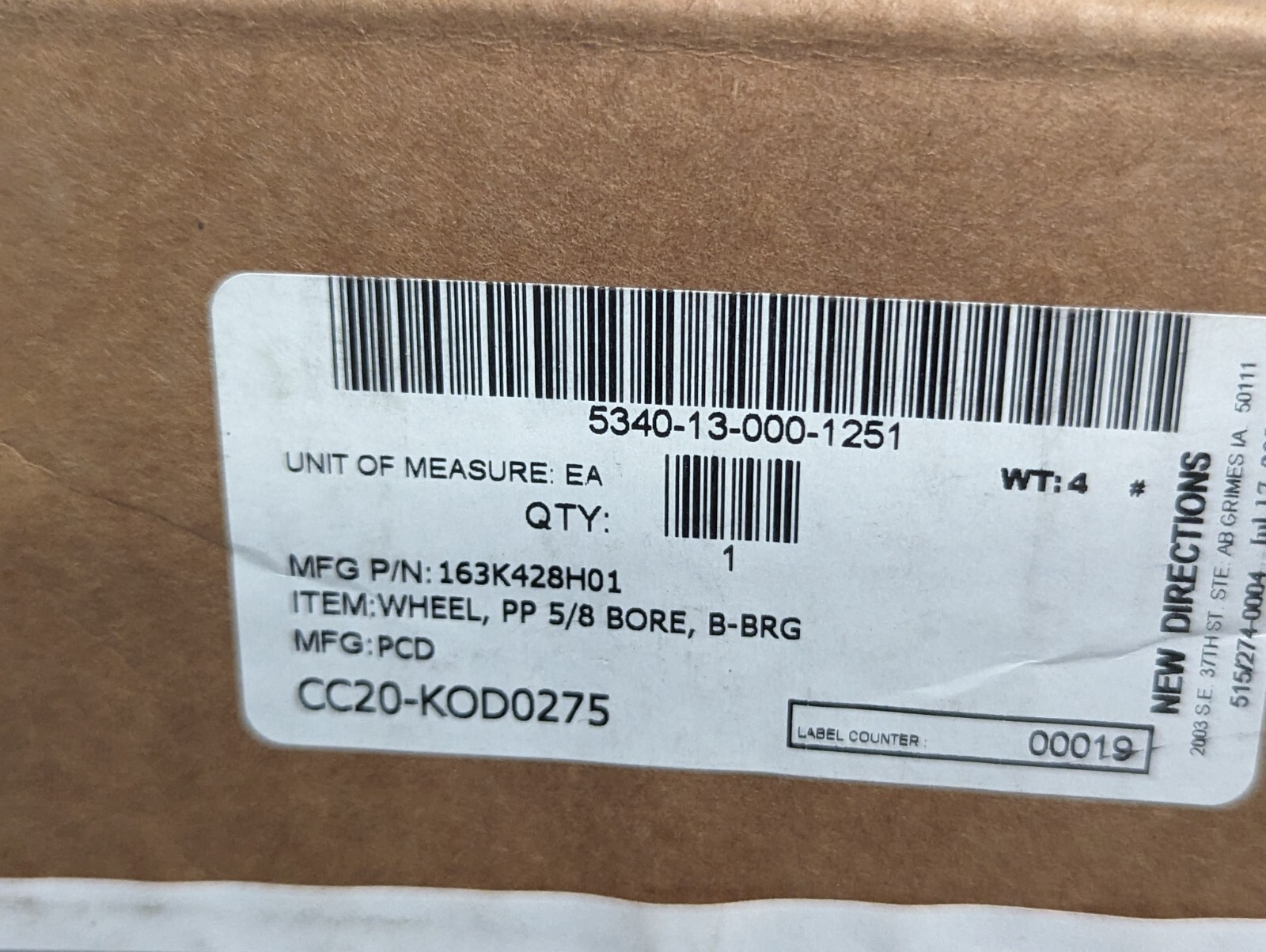 5340-13-000-1251 163K428H01 5/8″ Bore Wheel