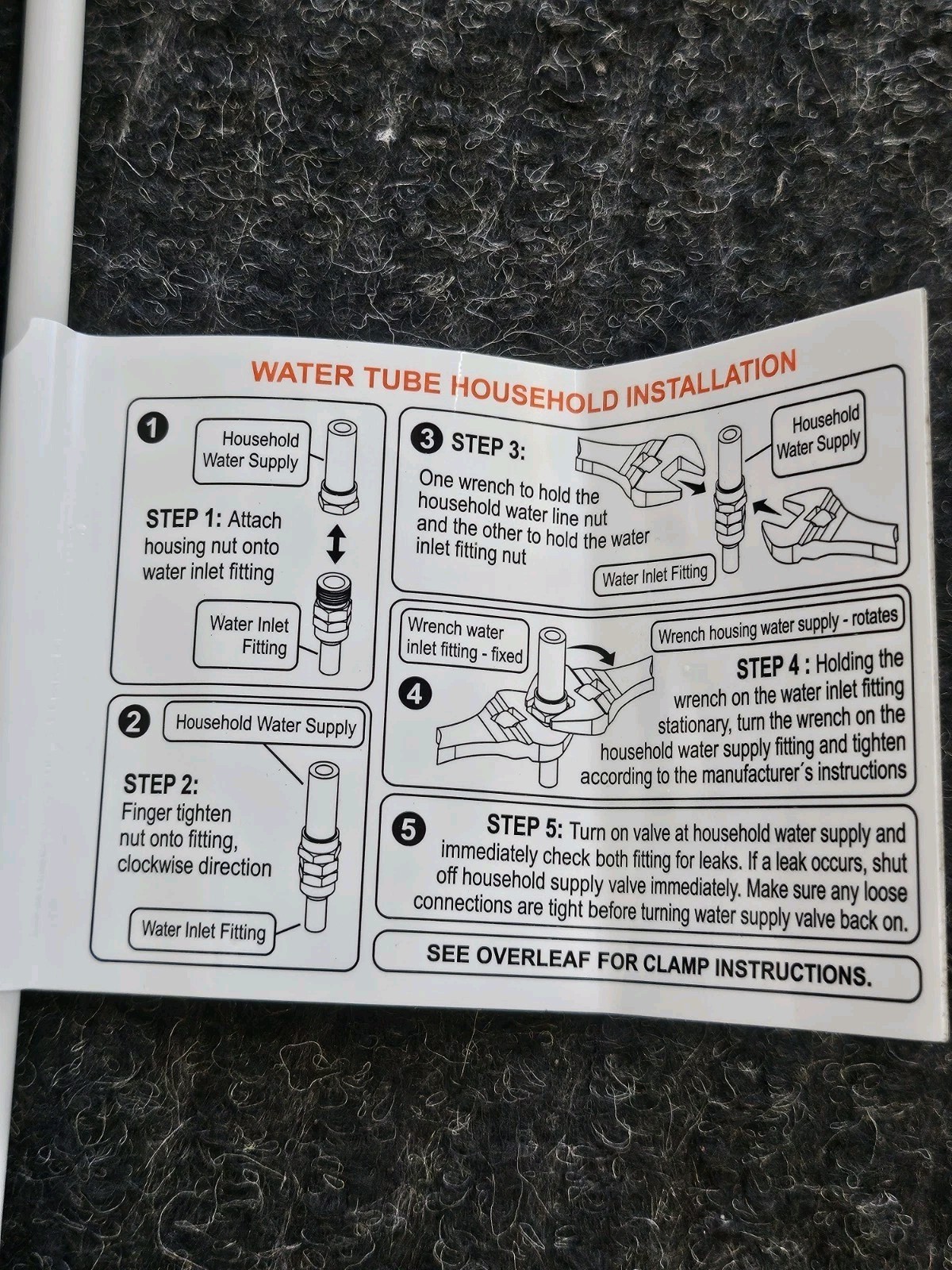 Electrolux Frigidaire frfg1723av04 5304537896 1/2″ Tube Inlet Water Overmold