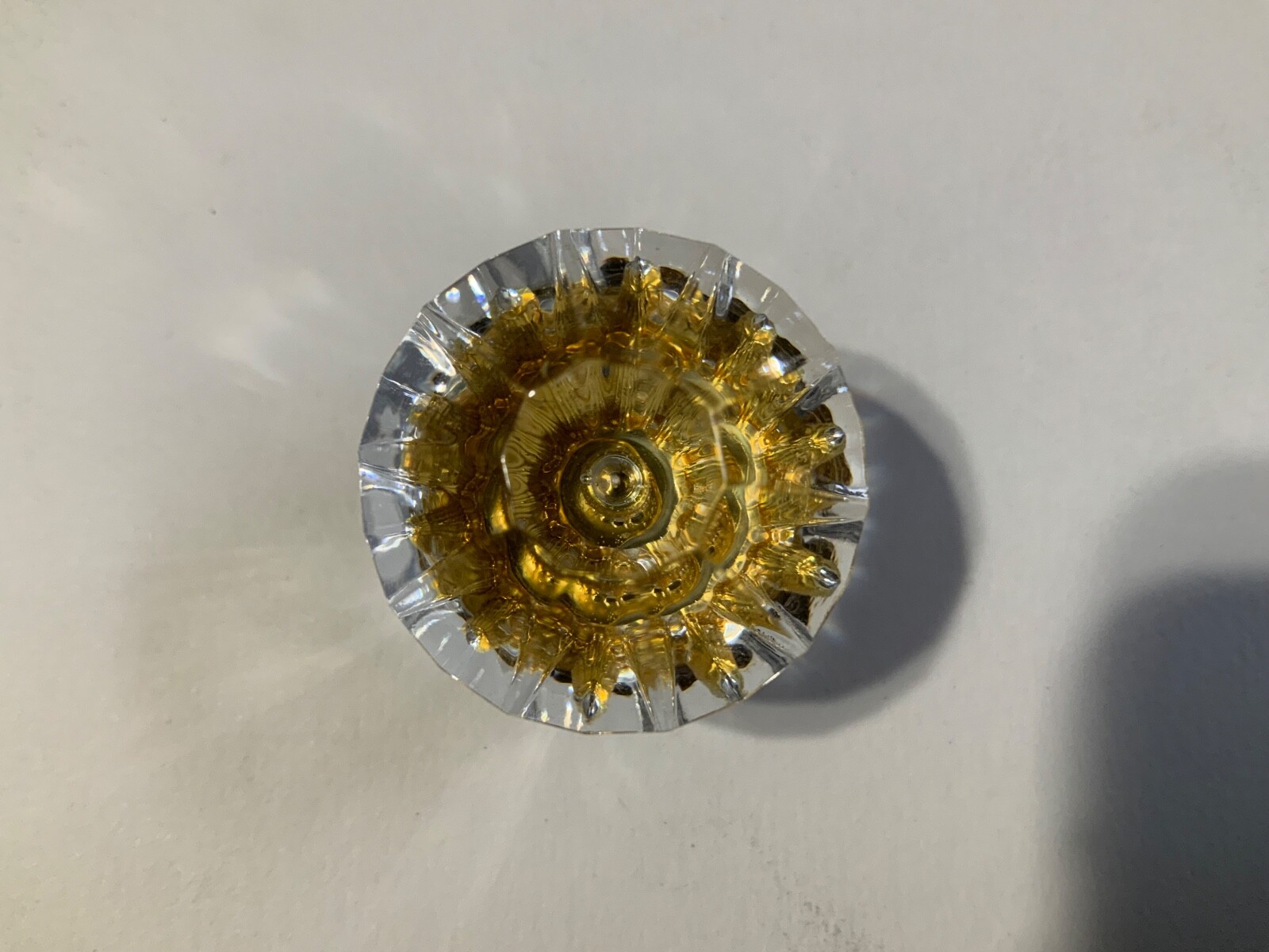 Amerock Cabinet Knob Clear/ Brass 1-1/4 inch Diameter Drawer Knob 14303CBB