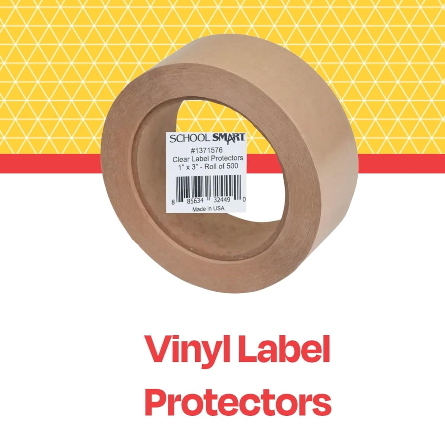 School Smart Vinyl Label Protectors, round Corner Rectangle, 1 X 3 Inches, Clear