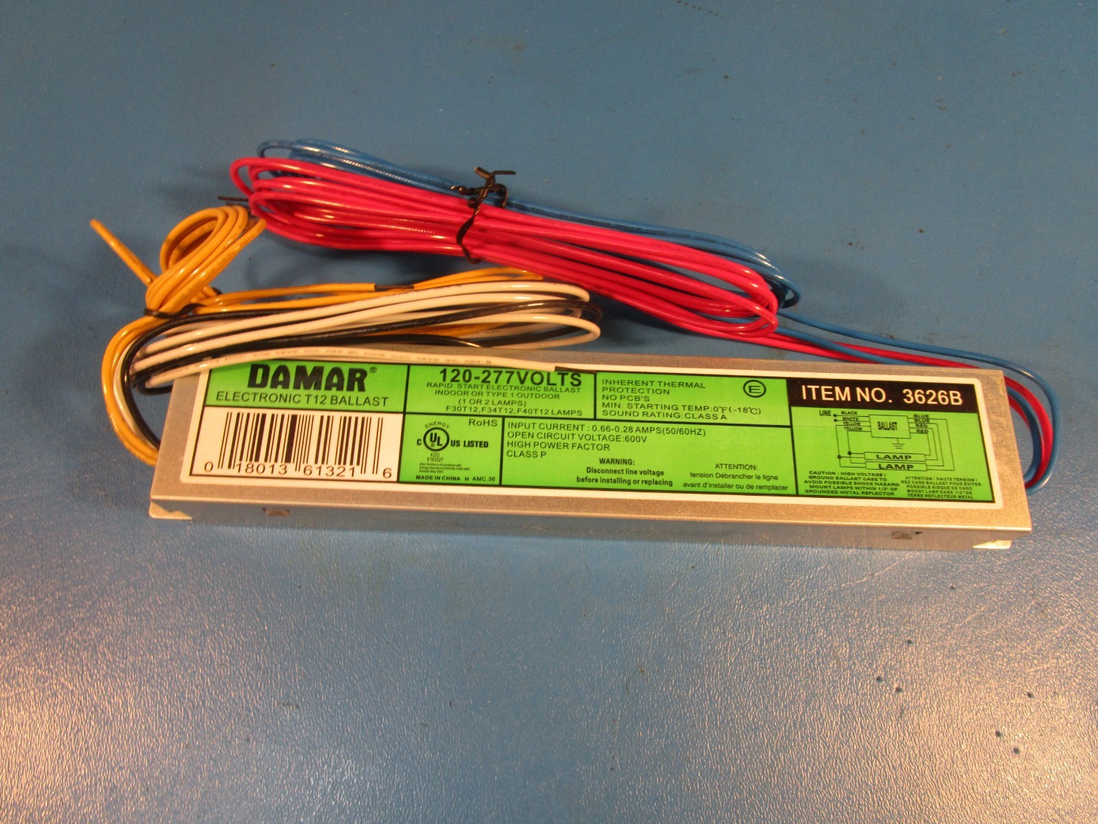 DAMAR BALLAST EL240-120/277HF, Rapid Start, 120-277VOLTS 50/60 Hertz, High Power