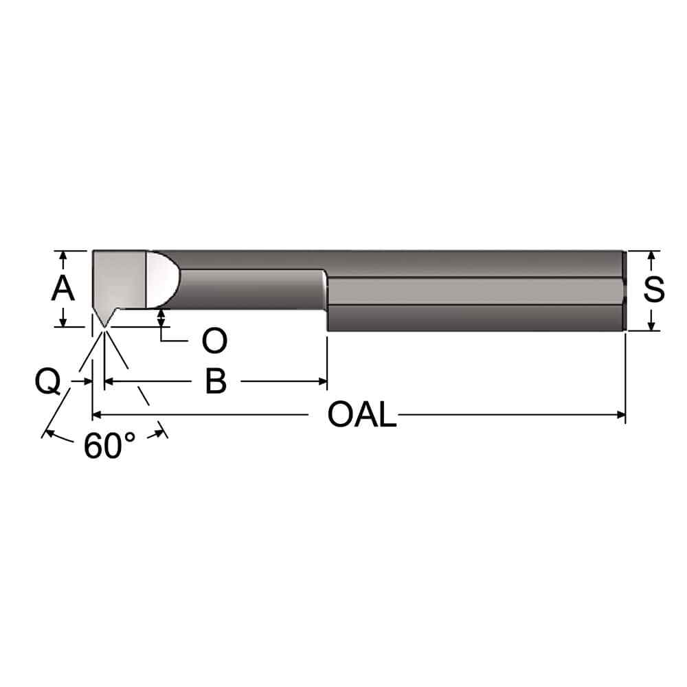 Scientific Cutting TT200800A Single Point Threading Tool: 0.2″ Min Thread Diam