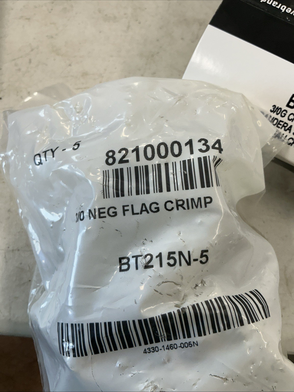 (QTY 5) WVE 3/0G NEG Flag Crimp BT215N-5