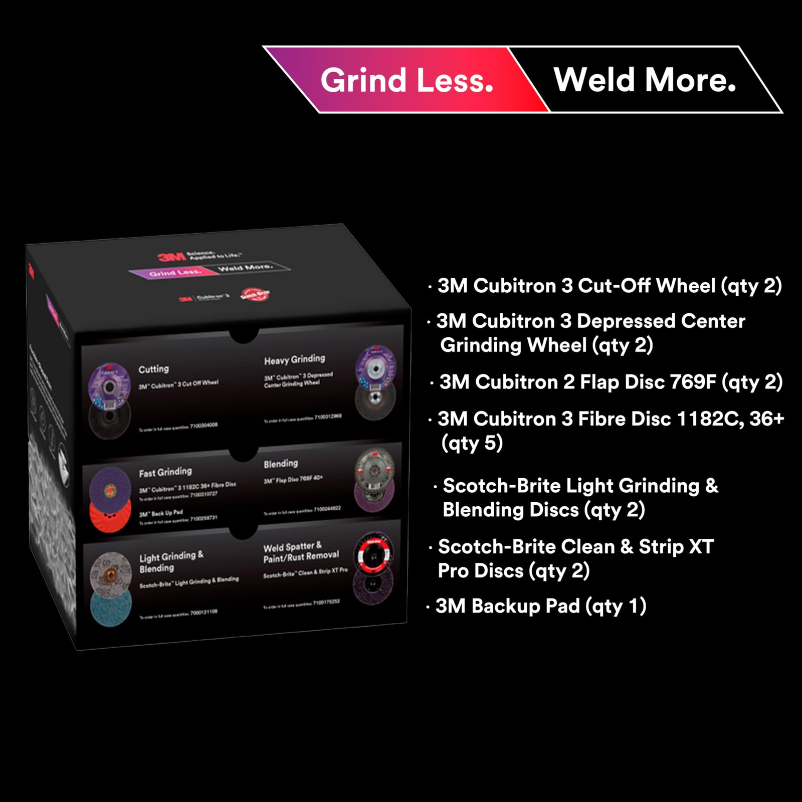 3M Grind Less Weld More Promo Kit, 67115, 4-1/2 in Discs, 16 Piece Welding Ki…