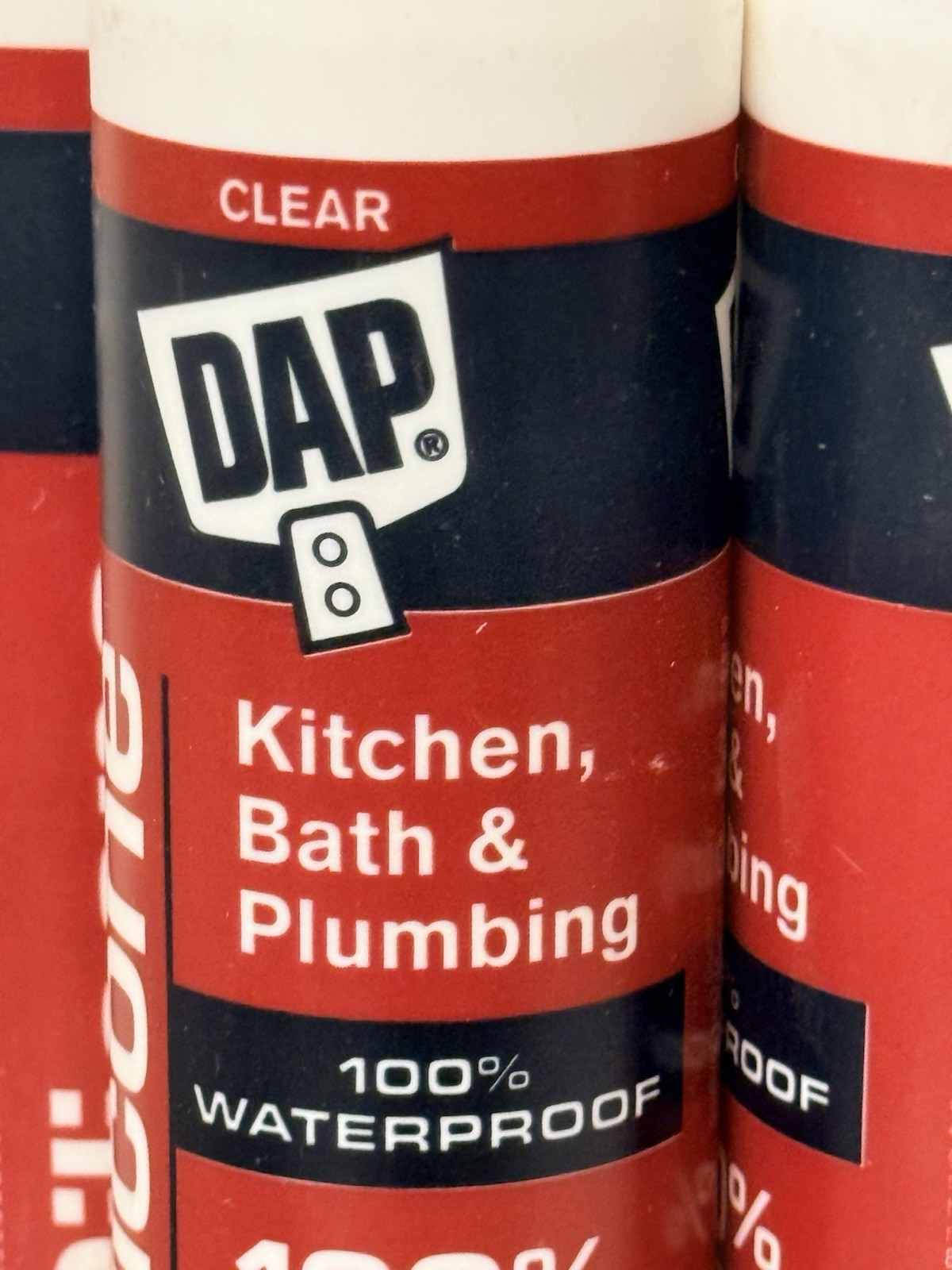 8-DAP 100% Silicone Clear Sealant 9.8 oz Kitchen Bath Plumbing Waterproof Mold