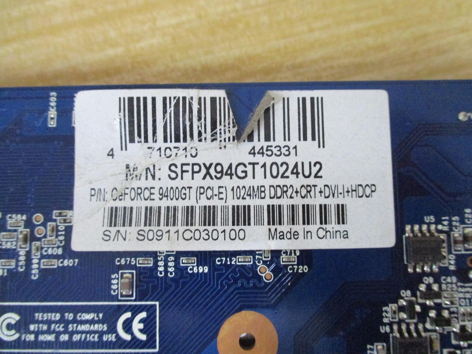Sparkle SFPX94GT1024U2 GeFORCE 9400GT PCI-E Damaged Capacitor