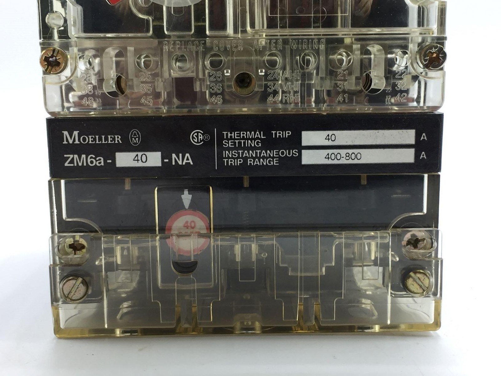 MOELLER NZM6B-63/ZM6A-40-NA CIRCUIT BREAKER 63A WITH THERMAL MAGNETIC TRIP TESTE