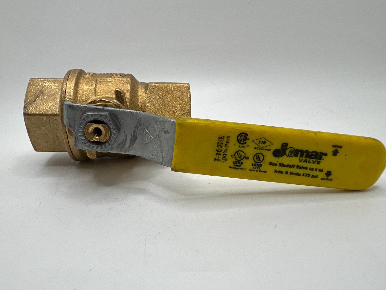 Jomar 3/4″ TWO PIECE BRASS, GAS SHUT OFF BALL VALVE T-100NE