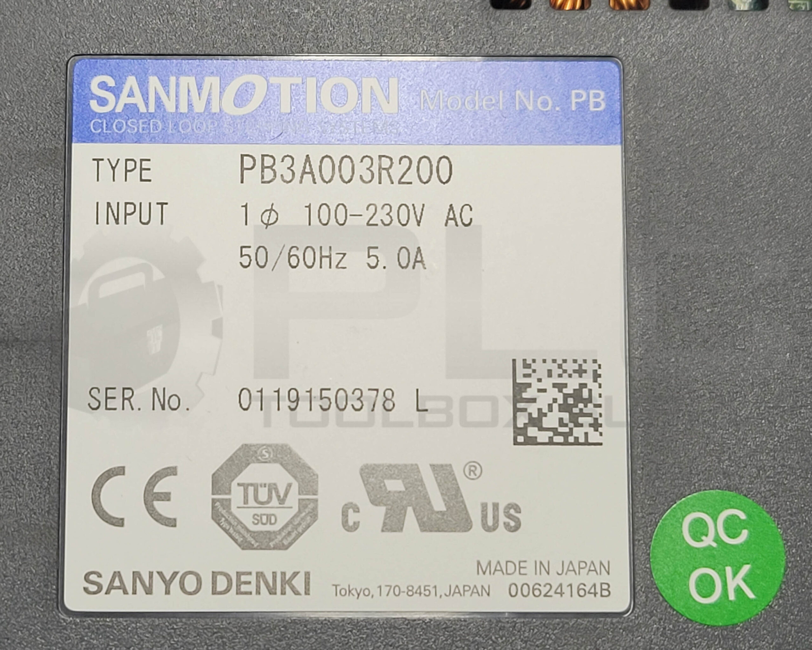 NEW SANMOTION PB3A003R200 CLOSED LOOP STEPPING SYSTEM 100-230VAC 50/60HZ 5.0A