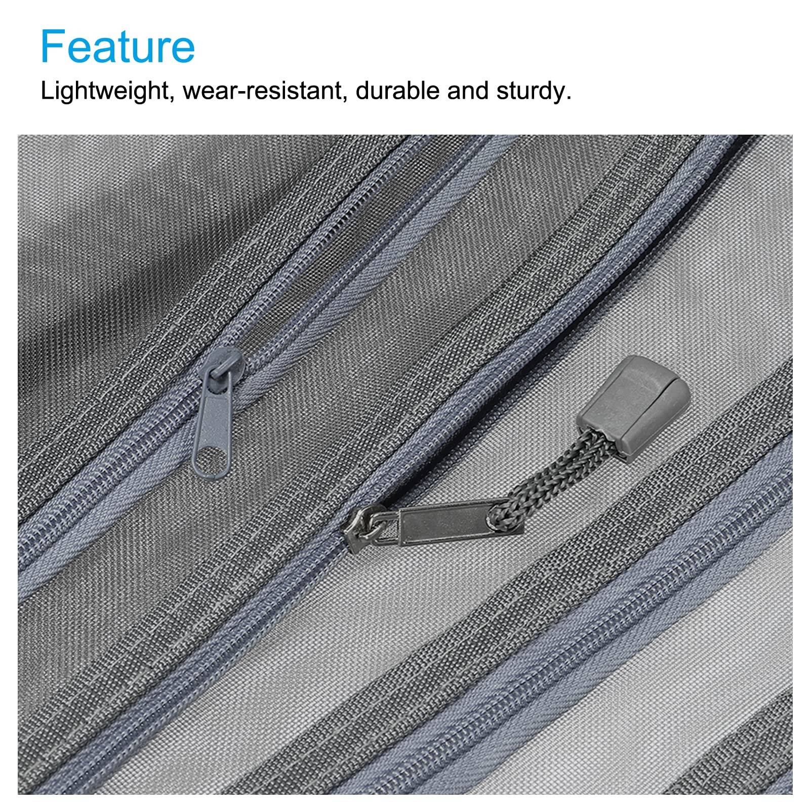 MECCANIXITY Mesh Zipper Bags, A5 Nylon Double Layer Zip File Pouch Gray