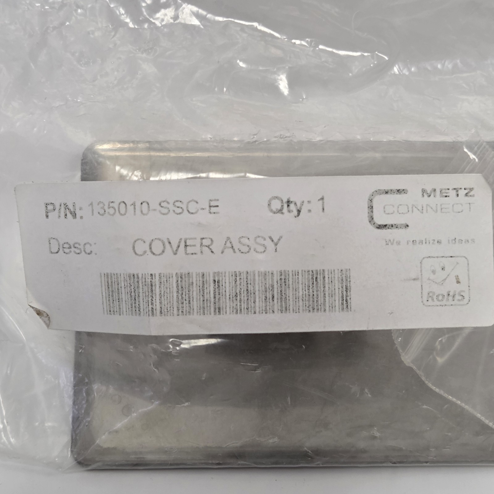 Metz Connect 135010-SSC-E Cat 5 Cover Plate Assembly Stainless Steel