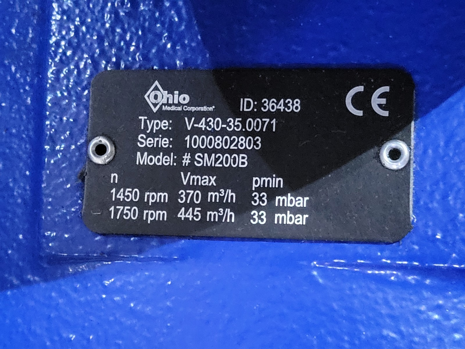 Ohio V-430-35.0071 Model SM200B Pump.