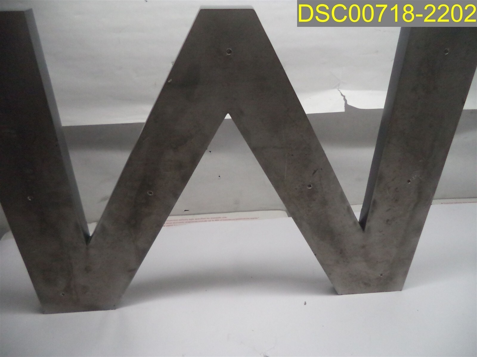 Grey Letter “M” Solid Aluminum 23 3/4″ tall x 18″ wide x 15/16″ thick