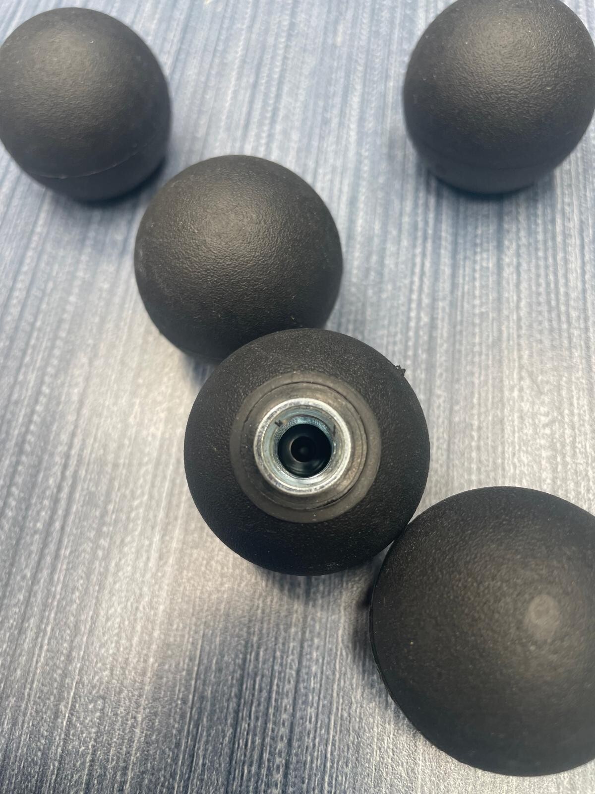 Lot of 5 x 1-3/8″ Soft Ball Knob 3/8-16 Steel Zinc Insert Soft Touch Handle