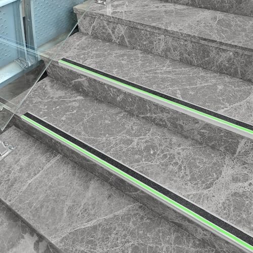 ZALNVEY 48-In Aluminum Stair Nosing Anti-Slip W/ Green Glow Strip 2-Pack