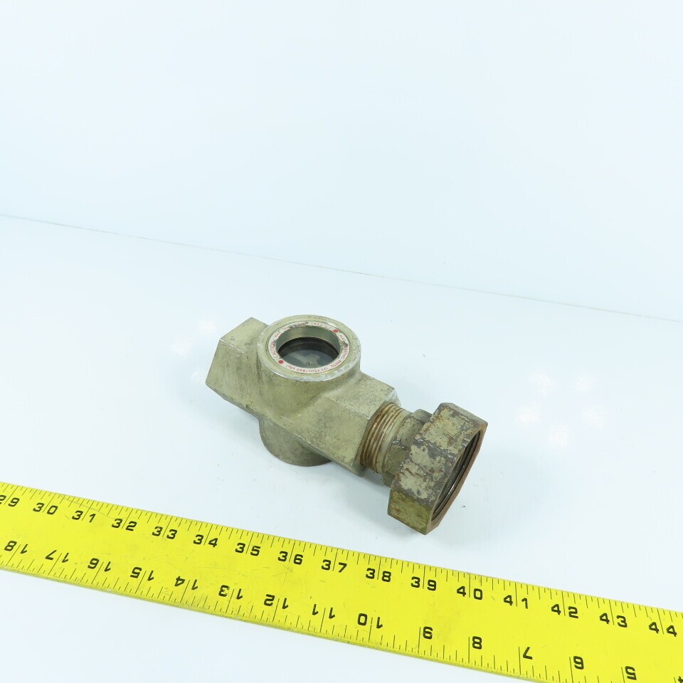 Midwest 350SS 1-1/4″ NPT Stainless Sight Flow Indicator Glass 125 PSIG Max 200-Â