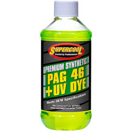 Supercool P46-8D A/C Compressor Pag Lubricant, W/Uv Dye Plastic Bottle